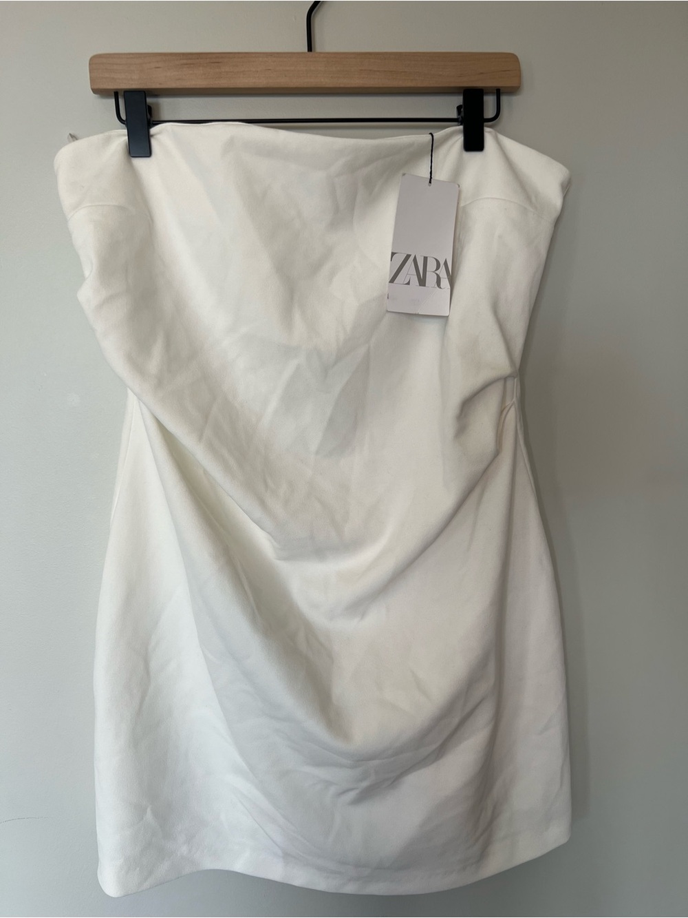 NWT Zara White Strapless Mini Dress